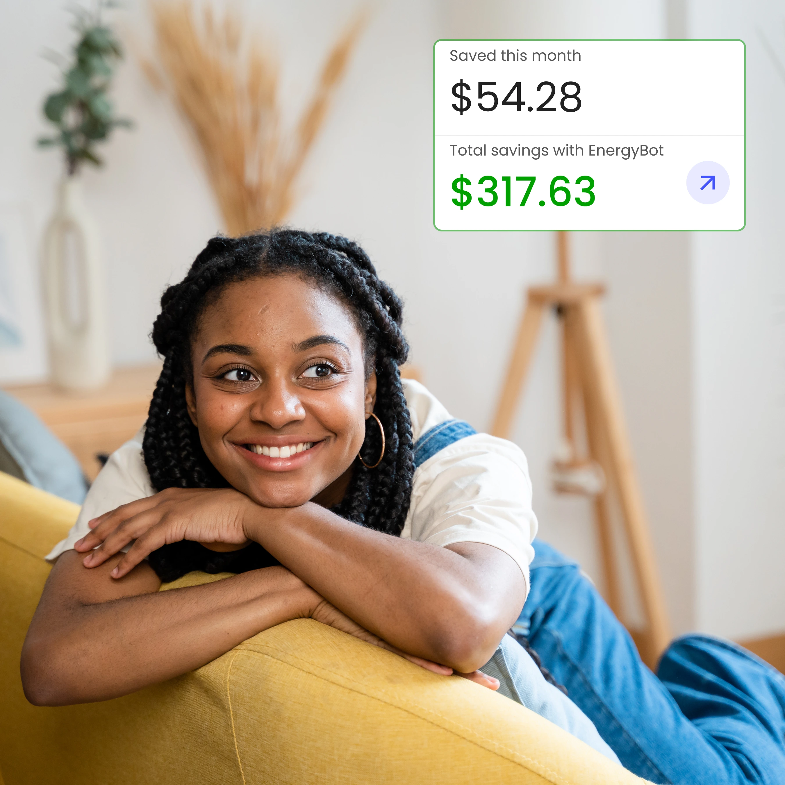 Woman lies on the couch 