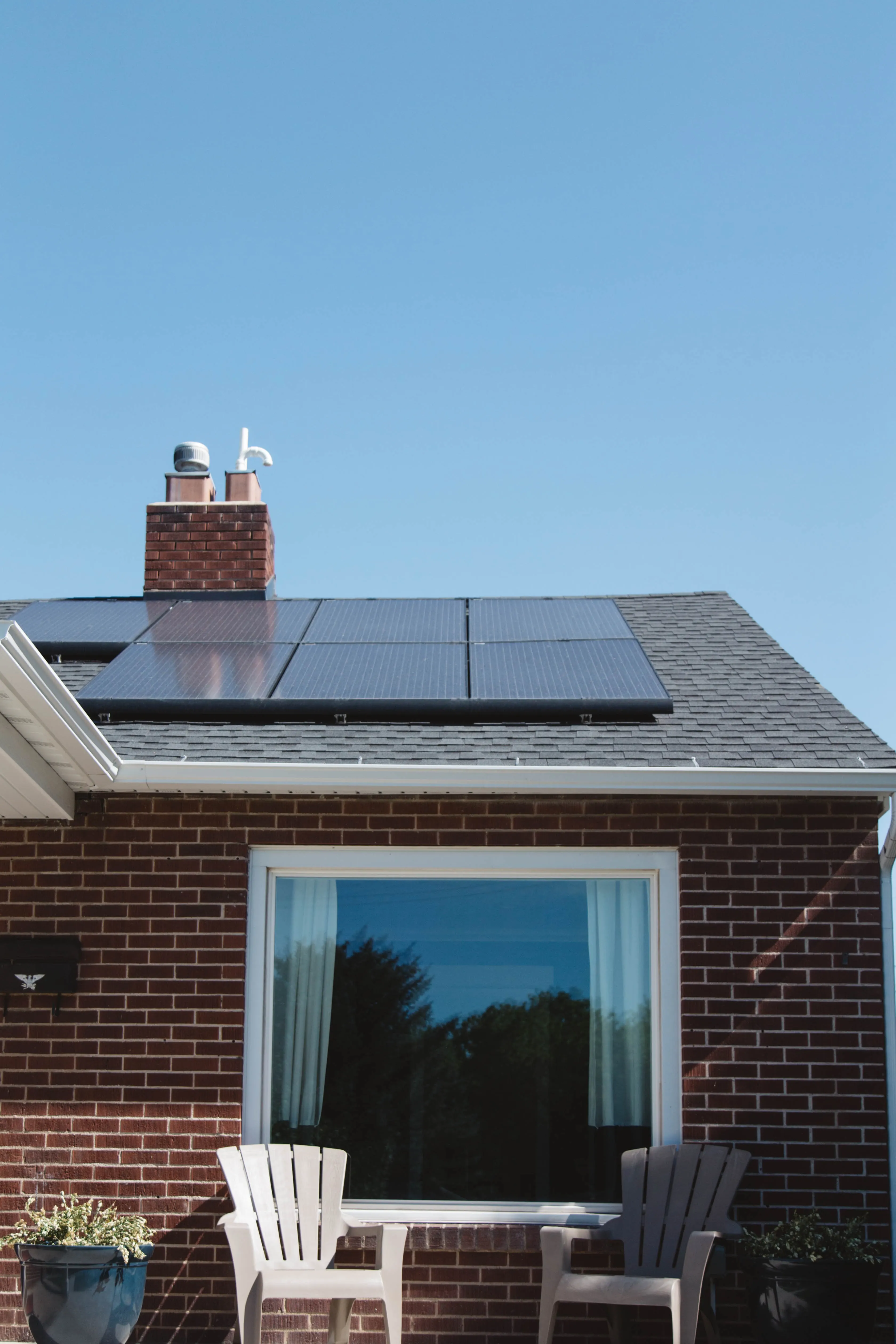 A picture of solar panels on a roof