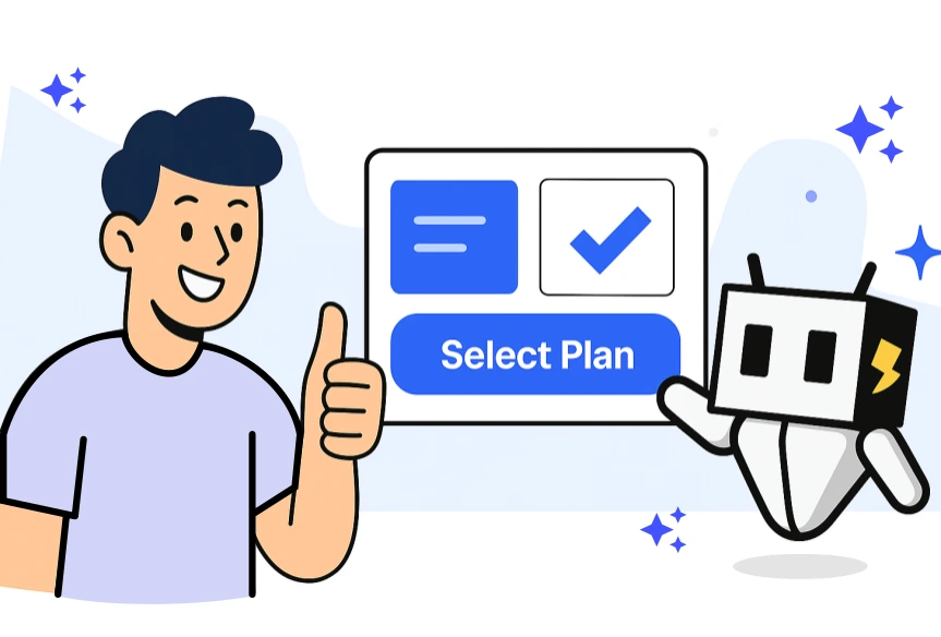 Illustration of a happy customer who found their perfect electricity plan